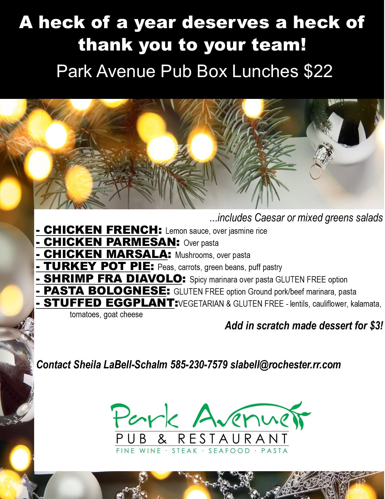 Rochester NY Restaurant Park Ave Pub